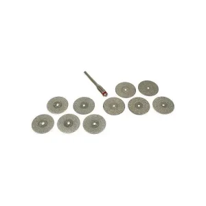 1" Diamond Coated Cutting Wheel Set, 10 Pcs.