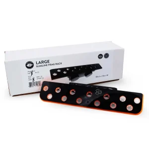 13 Hole Large Slimline Frag Rack (3/4 Glass) Orange w/Frag Lock & Reinforced Magnets - PNW Customs