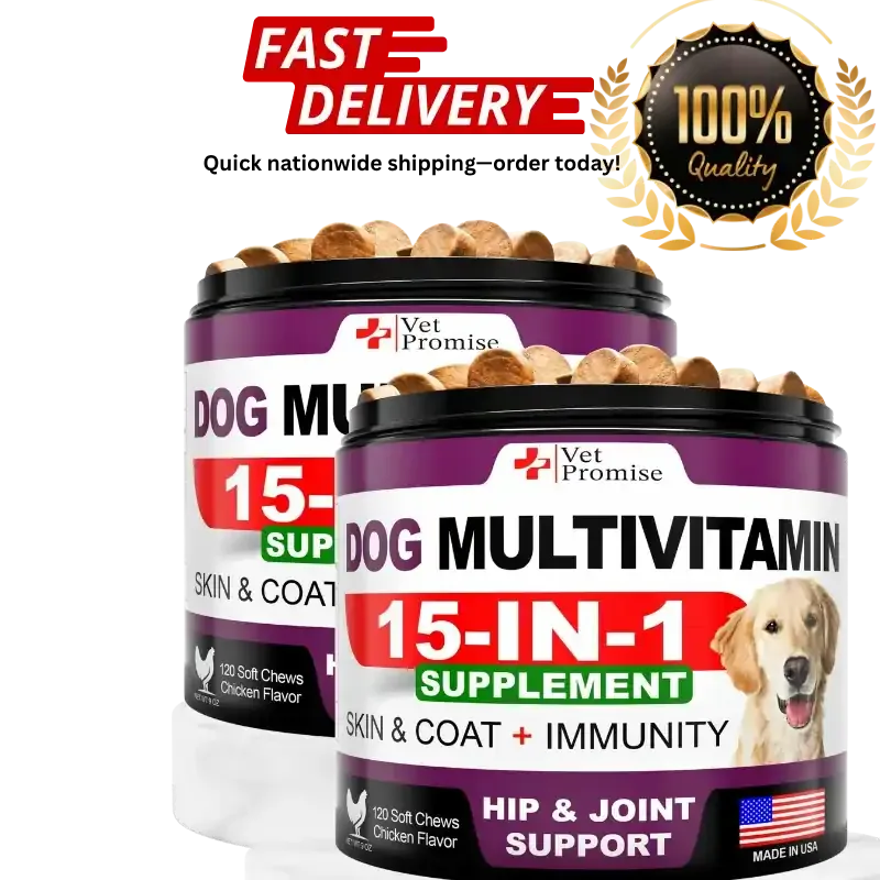 (2 Pack) Dog Multivitamin Chewable with Glucosamine Dog Vitamins and