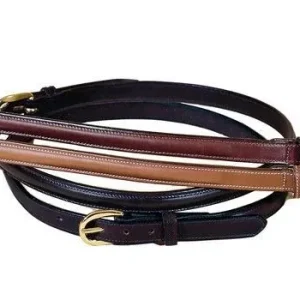 3/4In Raised Leather Belt With Sewn Buckle 24 Brn