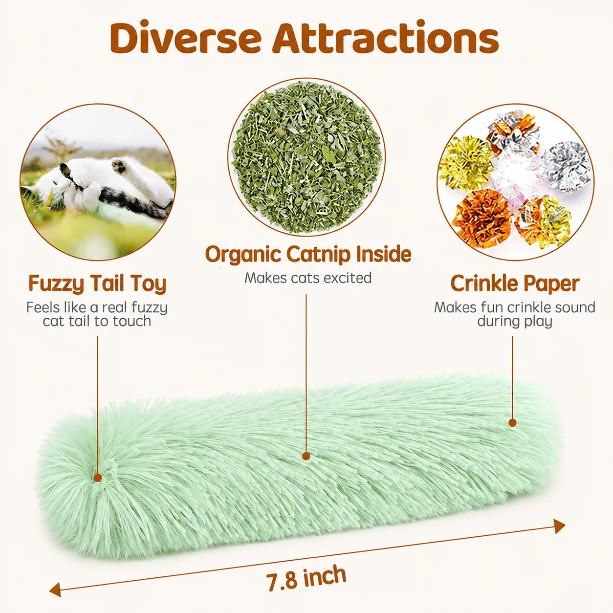 3-Pack Catnip Crinkle Cat Toy Pillows - Image 2