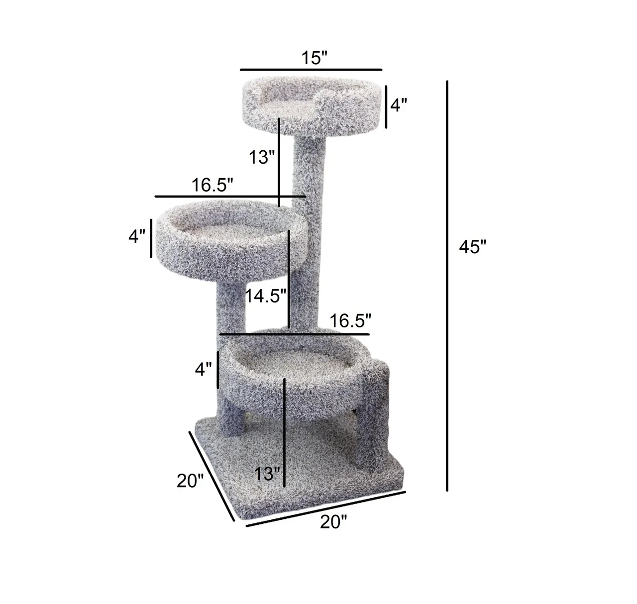 3-Tier Carpeted Cat Tree for Easy Climbing, Lounging & Everyday Comfort - Image 2