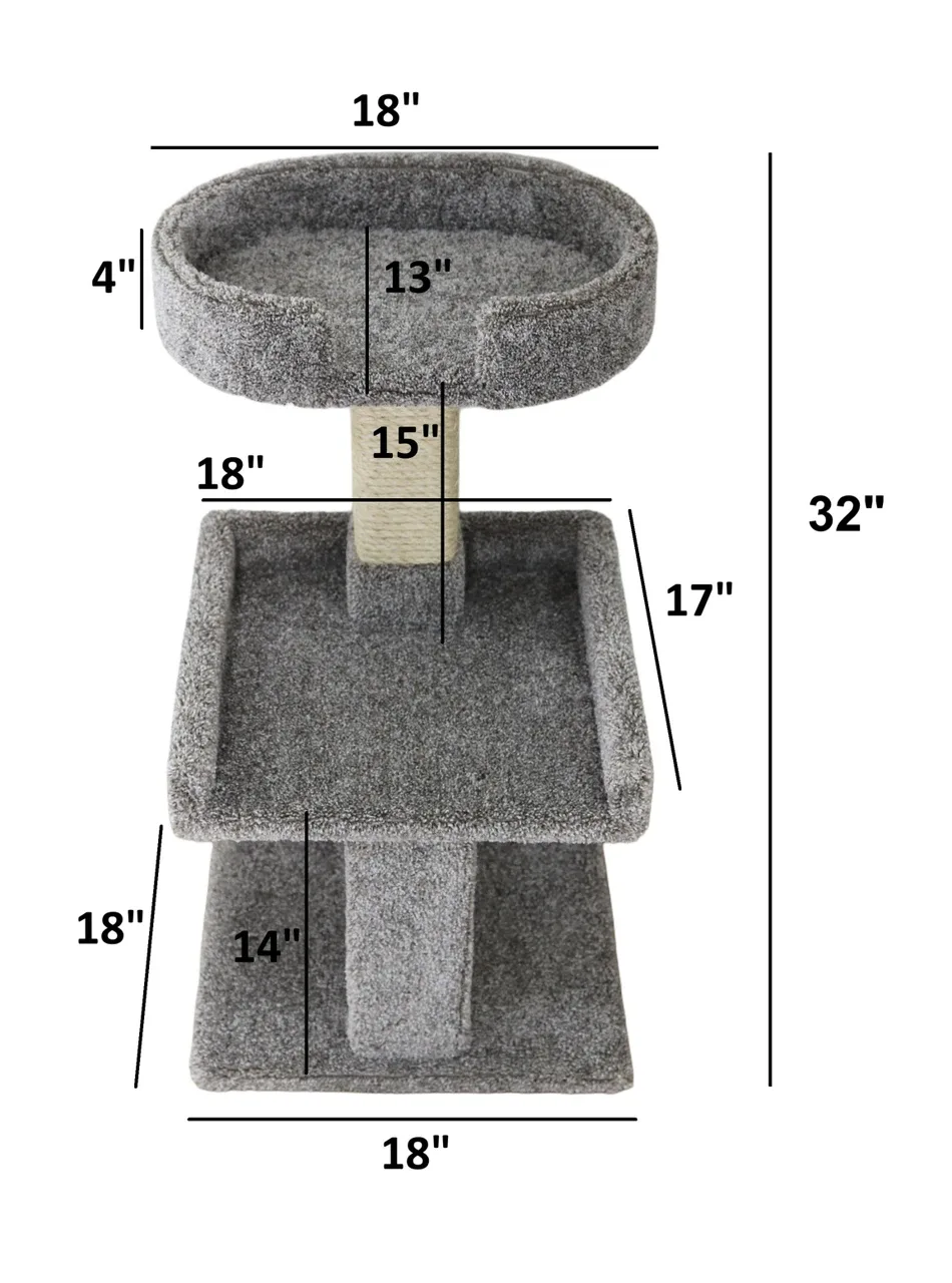 32″ Compact Cat Perch for Large Cats | Solid Wood & Sisal – Made in USA - Image 2