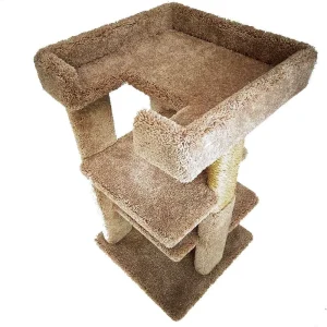 33" Solid Wood Cat Tree for Small & Medium Cats