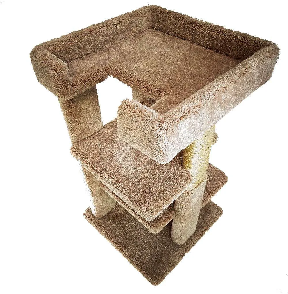 33" Solid Wood Cat Tree for Small & Medium Cats