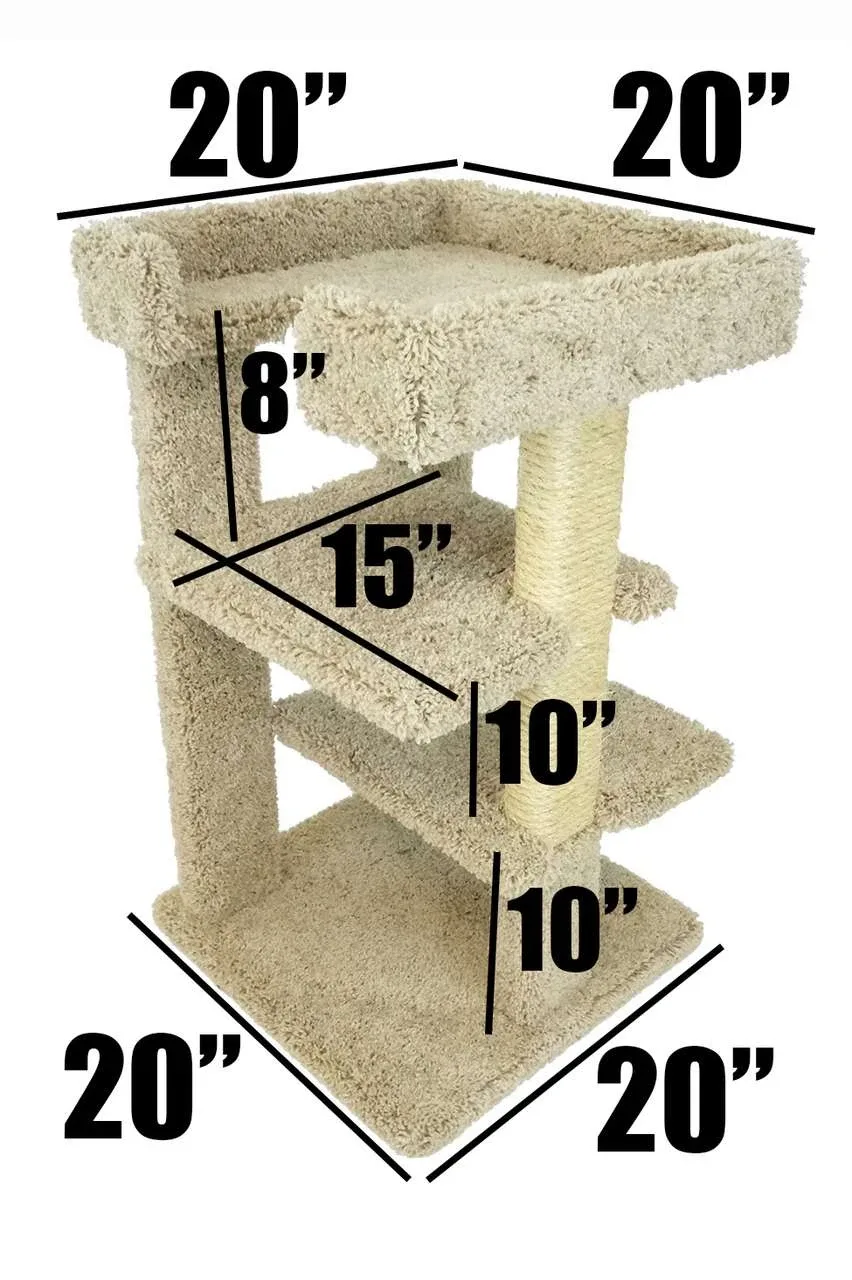 33" Solid Wood Cat Tree for Small & Medium Cats - Image 2