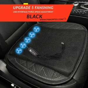 3D Ice Silk Car Seat Cooler - Summer Breathable Cushion with USB Fan
