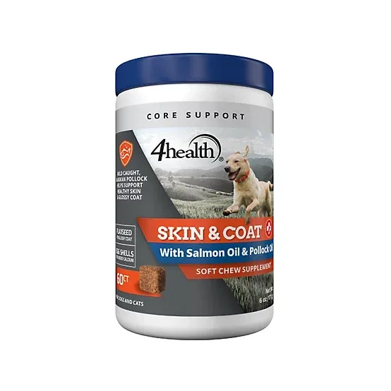 4health Salmon Oil and Pollock Oil Skin and Coat Supplement for Dogs and Cats, 0.52 lb., 60 ct.
