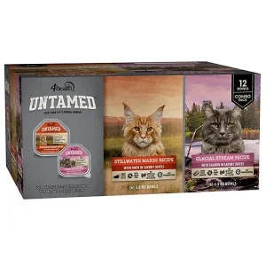 4health Untamed Adult Grain-Free Stillwater Marsh/Glacial Stream Recipe Wet Cat Food Variety Pack, 3.5 oz., Pack of 12 Trays