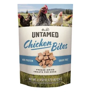 4health Untamed Chicken Bites High-Protein Freeze-Dried Dog Treats, 4.4 oz.