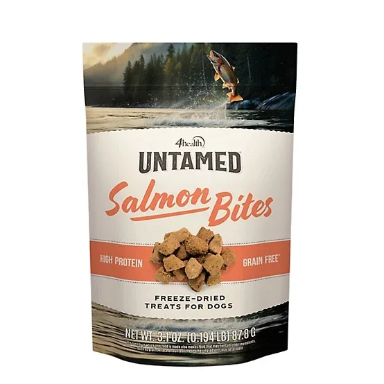 4health Untamed Salmon Bites High-Protein Freeze-Dried Dog Treats, 3.1 oz.