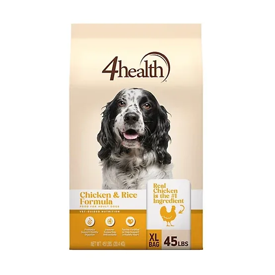 4health with Wholesome Grains Adult Chicken and Rice Formula Dry Dog Food, 45lb