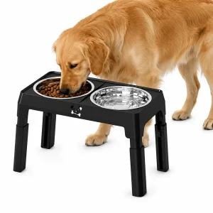 5-Height Adjustable Elevated Dog Bowls