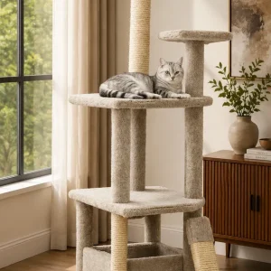6 Ft Cat Tree House for Large Cats | Heavy-Duty Cat Tower with Enclosed Condo
