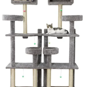 7′ Tall Cat Tree Palace – Premium Wall-Flush Cat Tree for Large Cats