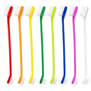 8-Pack Dual-Headed Pet Toothbrush Set for Dogs & Cats