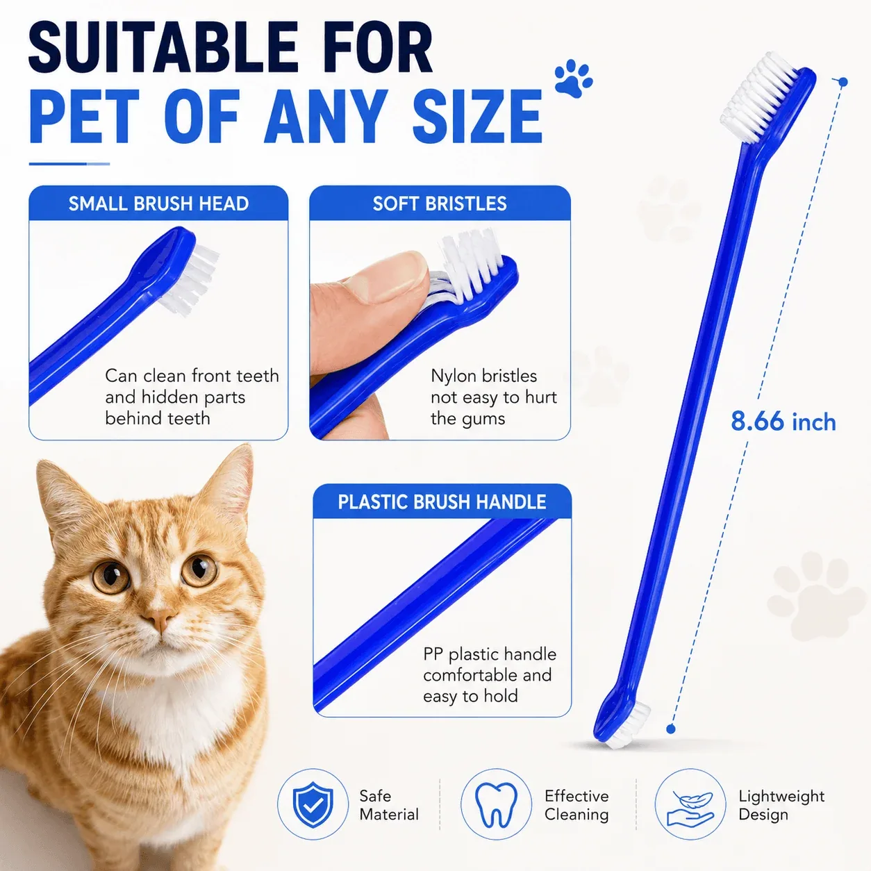 8-Pack Dual-Headed Pet Toothbrush Set for Dogs & Cats - Image 2
