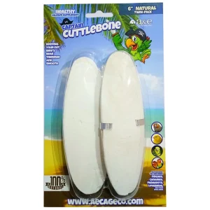A & E Cages Captain Cuttlebone Natural Bird Treat 2 pk, 6 in