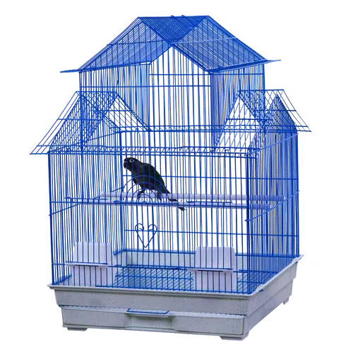 A & E Cages House Top Bird Cage in Retail Box Blue 18 Inches X 18 Inches - Image 2