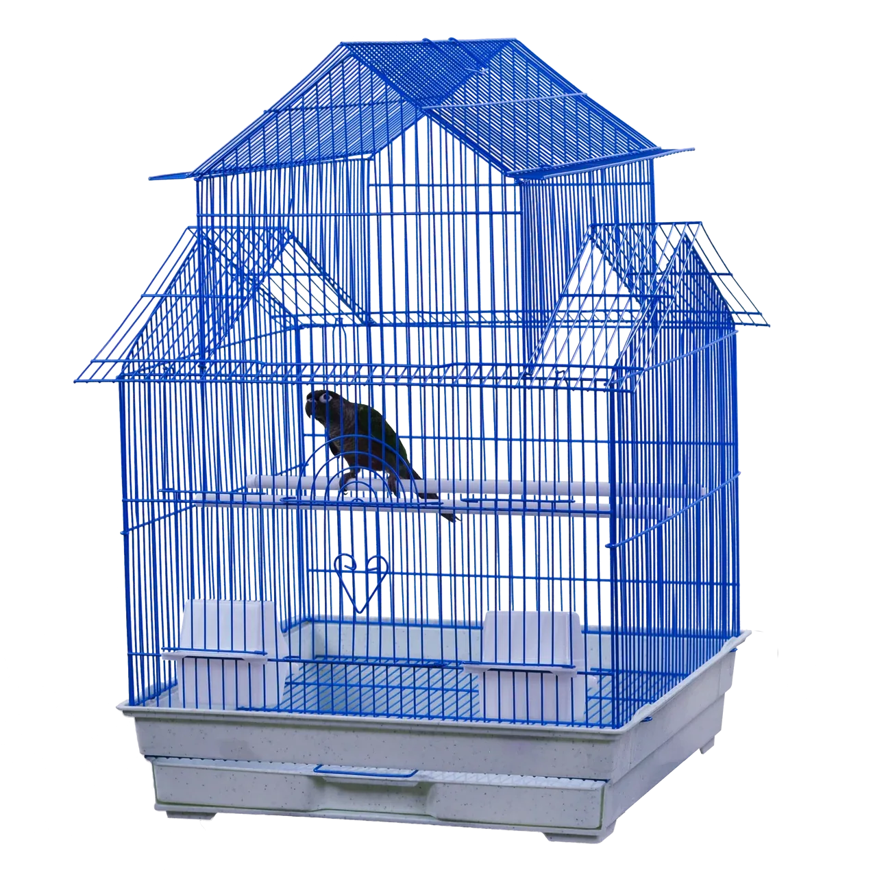 A & E Cages House Top Bird Cage in Retail Box Blue 18 Inches X 18 Inches