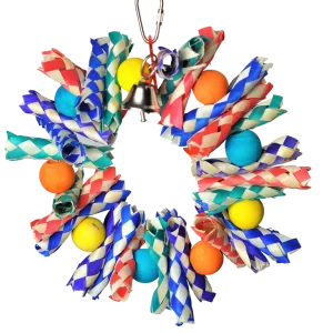 A & E Cages Made in America Fiesta Wreath Bird Toy SM 9in X 7in X 2in