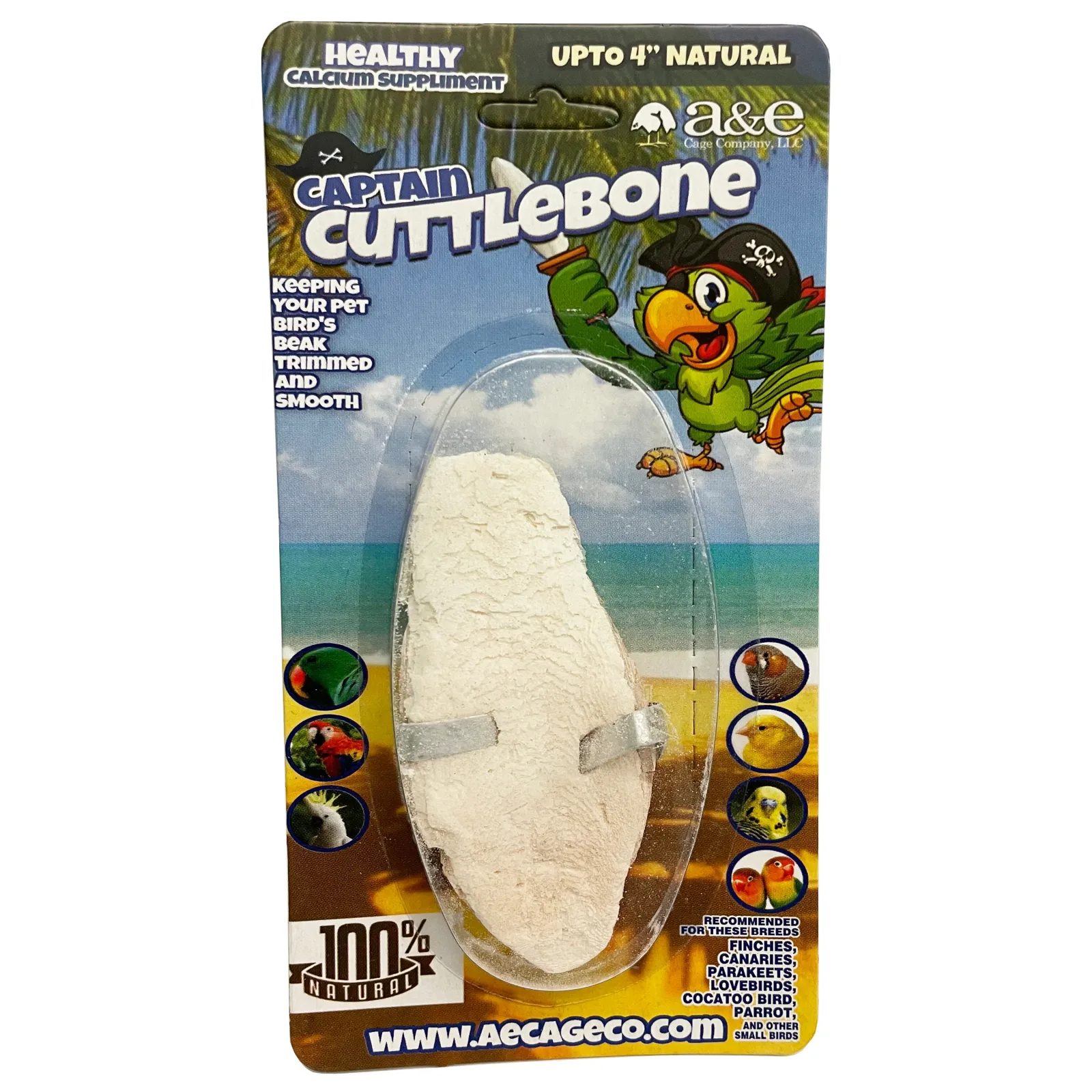 A & E Cages Natural Cuttlebone 4 in