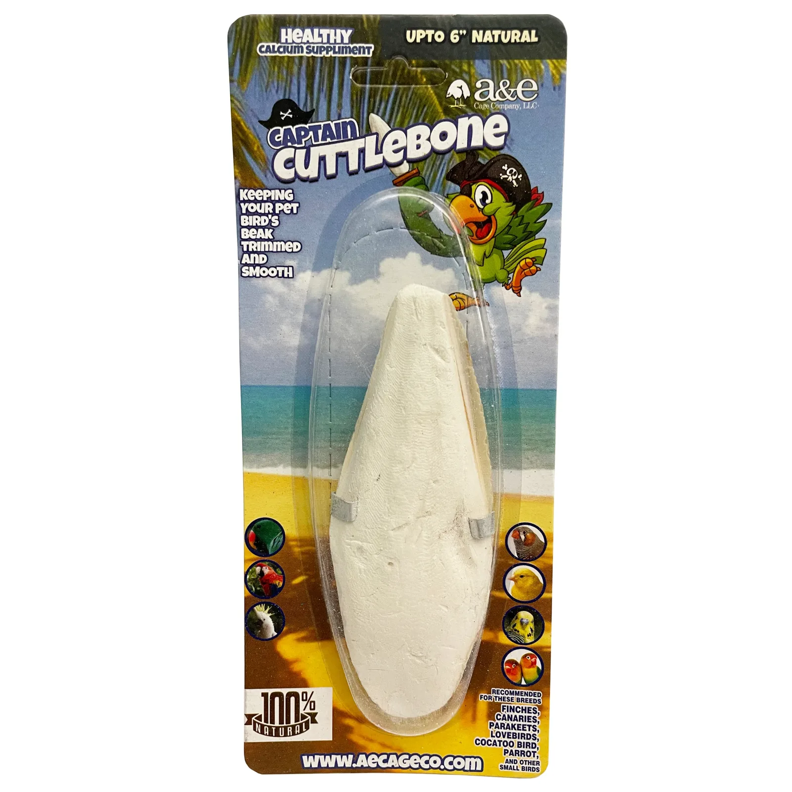 A & E Cages Natural Cuttlebone 6 in