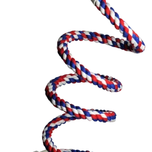 A & E Cages Rainbow Cotton Rope Boing with Bell Bird Toy SM