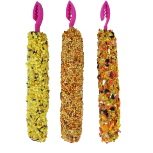 A & E Cages Smakers Snack 3-in-1 Mix Treat Stick for Parakeets 4.59 oz 3 Count