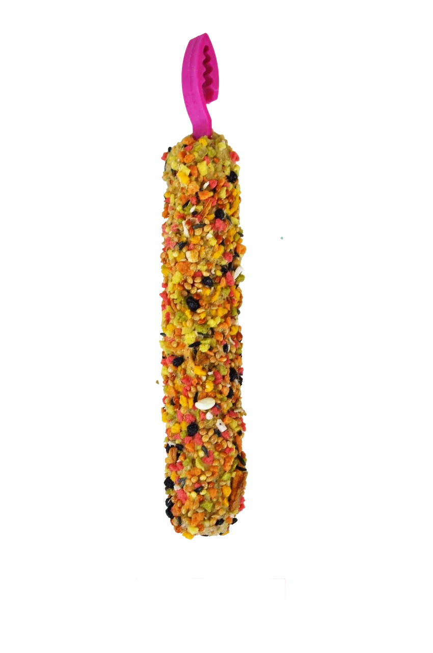 A & E Cages Smakers Snack Fruit Treat Stick Display for Parakeets 12 Count