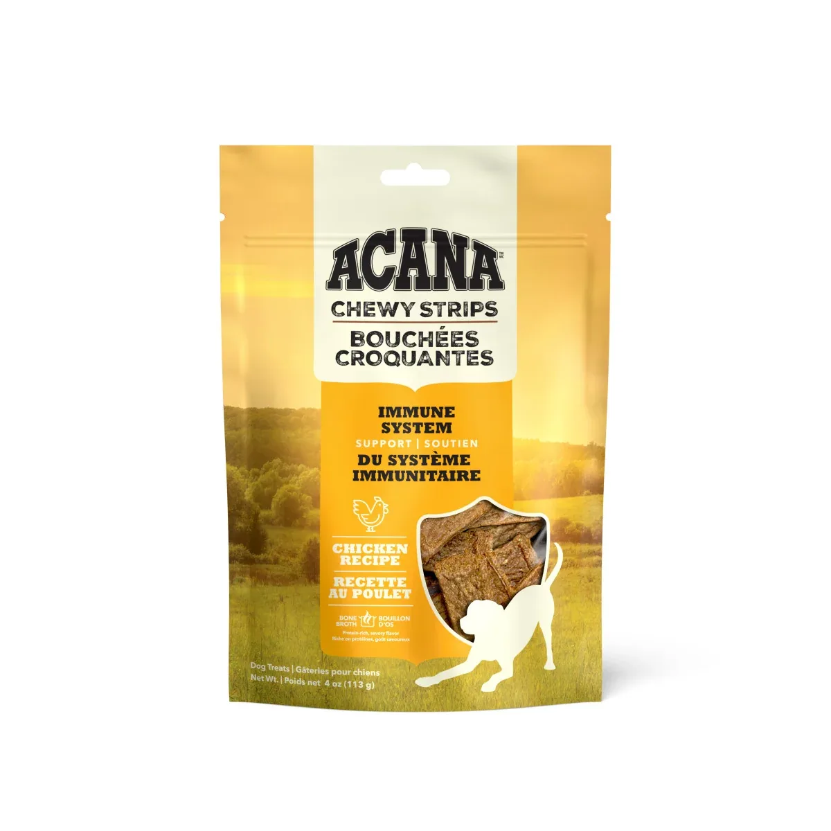 Acana Chewy Strips Immune System Support Dog Treat Chicken 4 oz