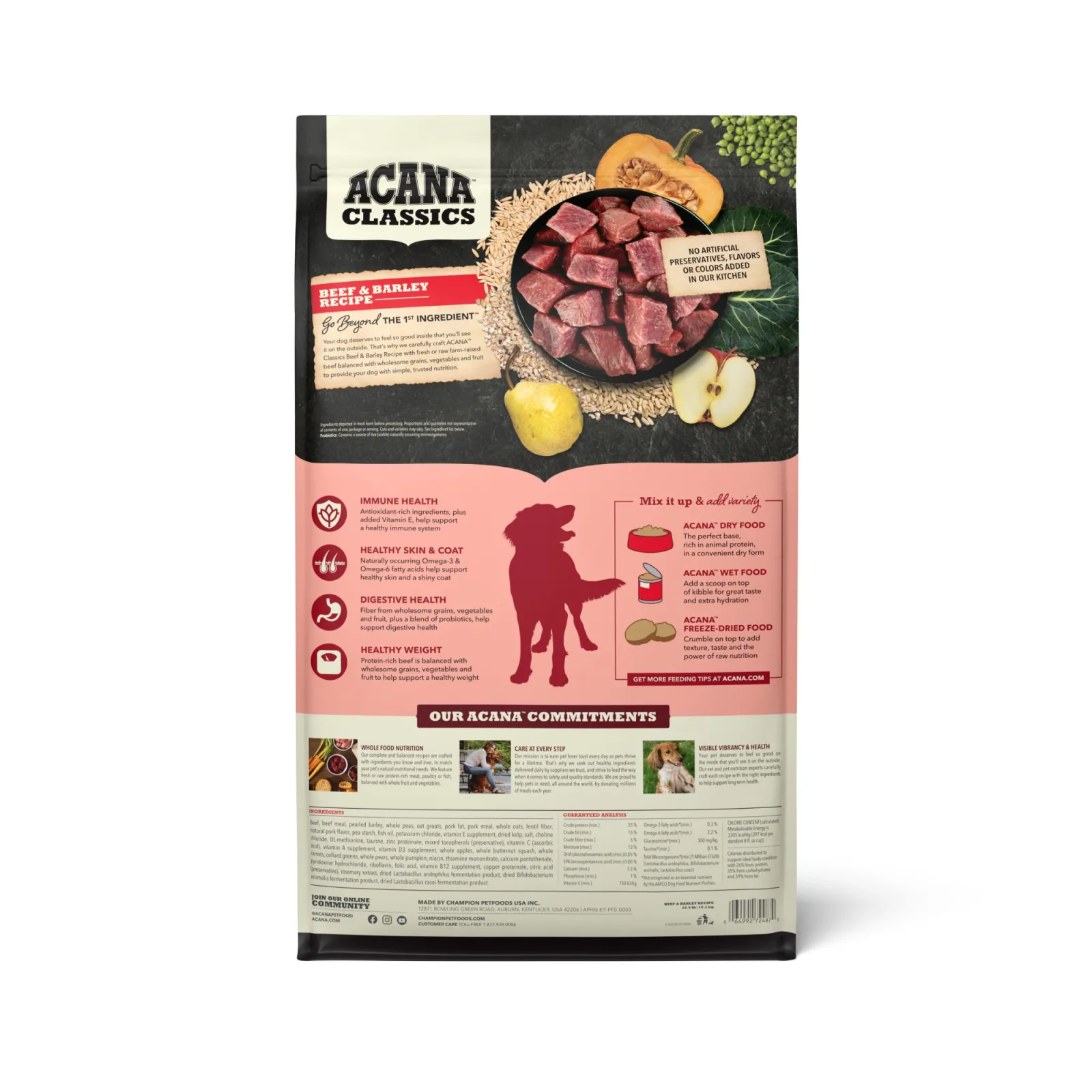 ACANA Classics Dry Dog Food Beef & Barley Recipe 22.5lb - Image 2