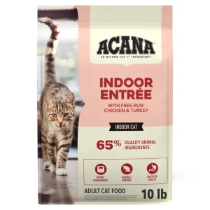ACANA Dry Cat Food for Indoor Cats Indoor Entrée Chicken Turkey Whole Herring and Rabbit 10lb Bag