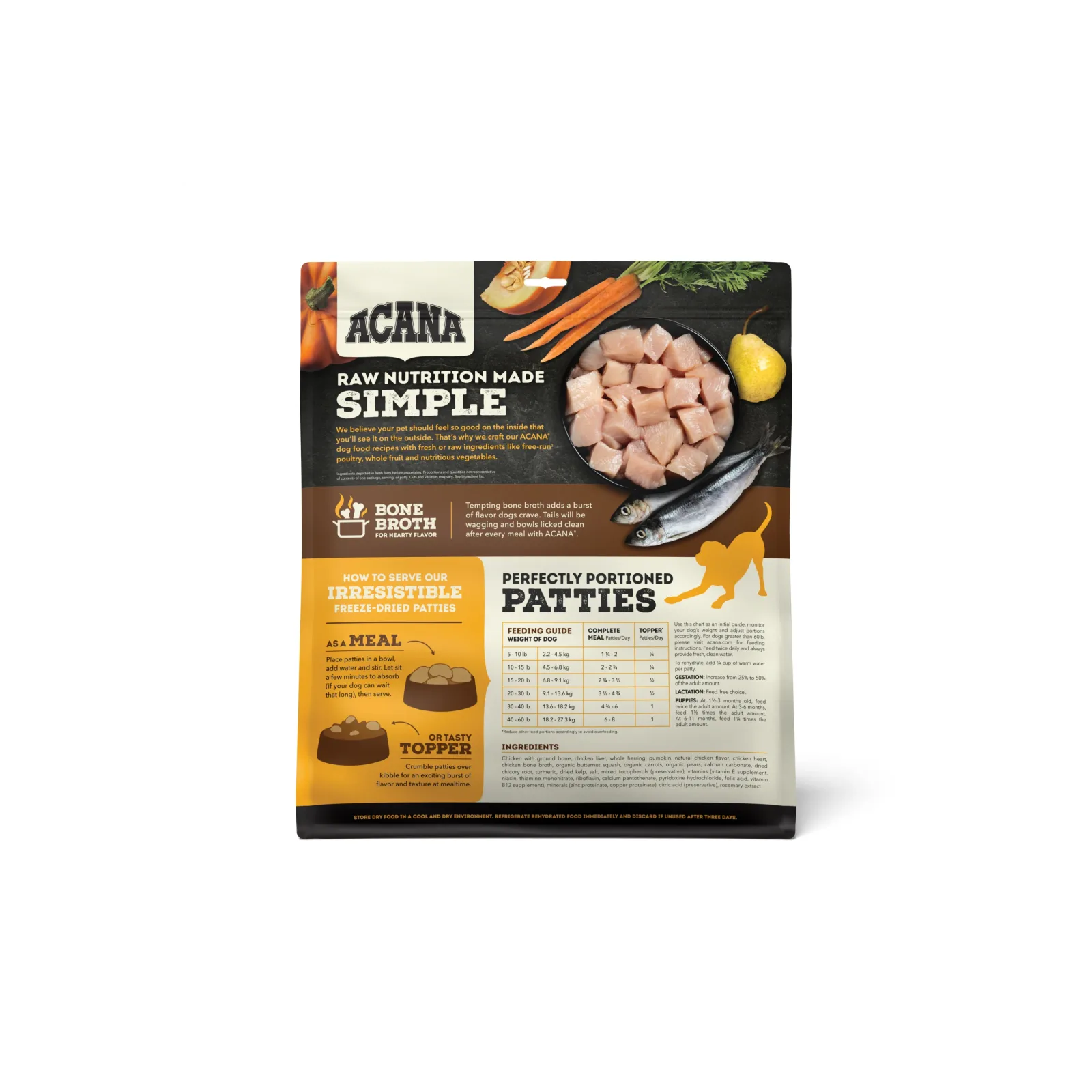 ACANA Freeze-Dried Food Patties Free-Run Chicken Recipe 14OZ - Image 2