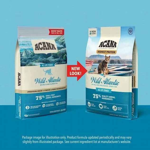ACANA Grain Free Wild Atlantic Freeze Dried Coated Dry Cat Food 4lb - Image 2