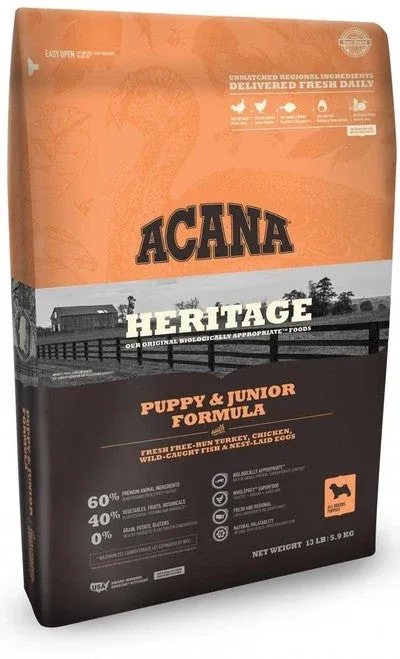 Acana Heritage Puppy and Junior Formula Grain Free Dry Dog Food-4.5-lb-{L+x} - Image 2