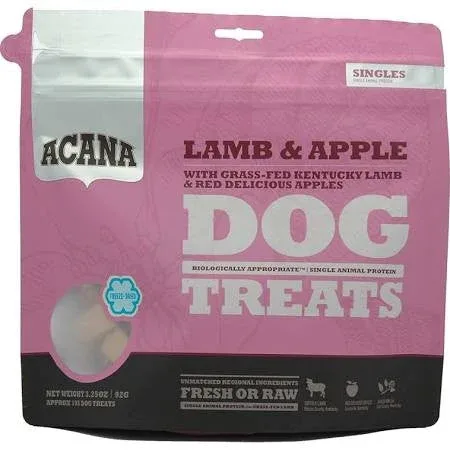 Acana Singles Grain Free Limited Ingredient Diet Lamb And Apple Formula Dog Treats-3.25-oz-{L+x} - Image 2