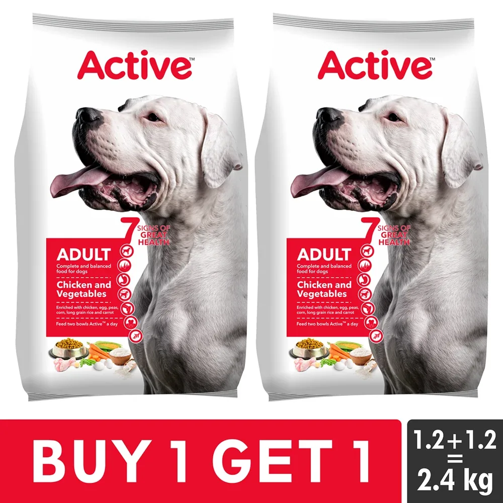 Active Chicken and Vegetables Adult Dog Dry Food (Buy 1 Get 1)