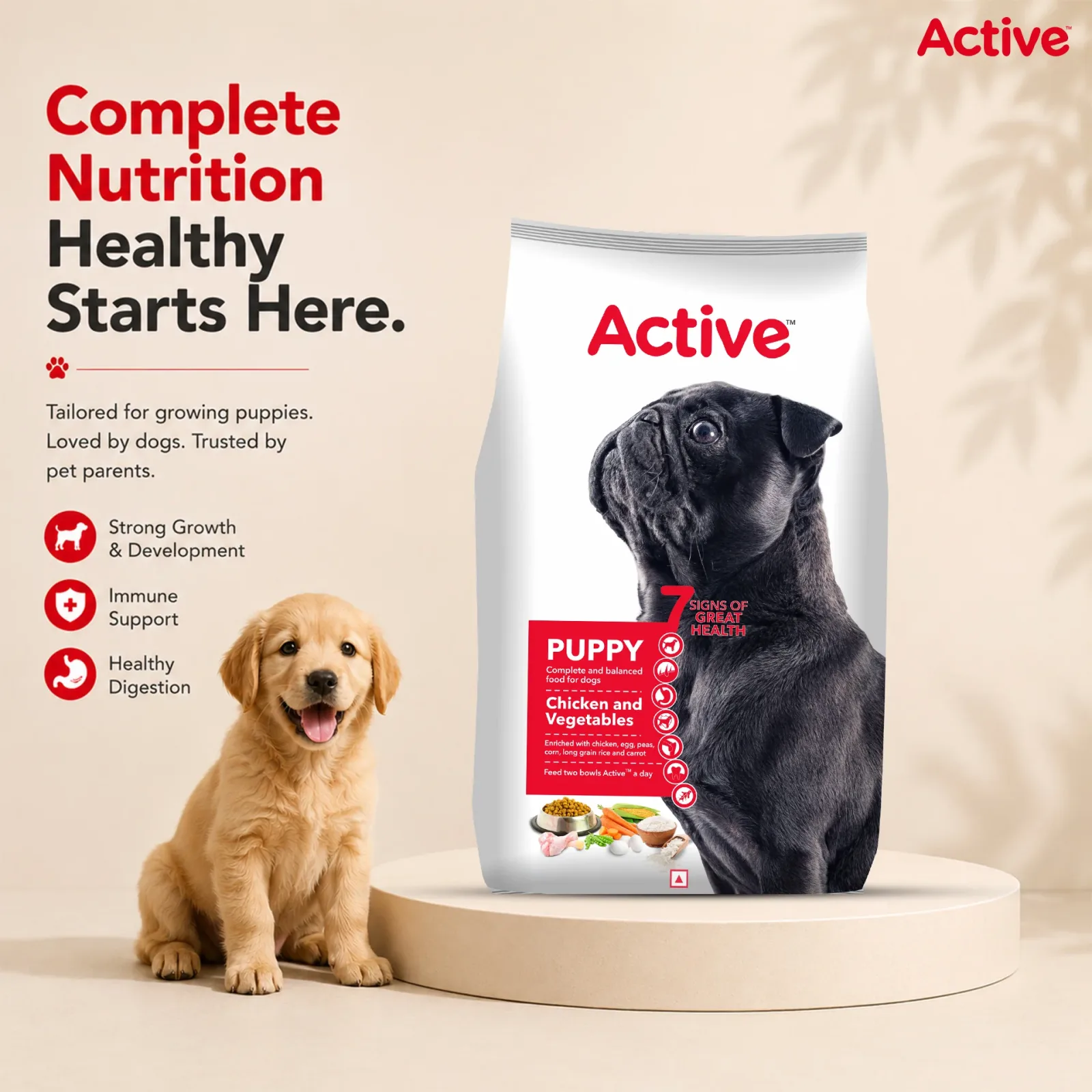 Active Chicken and Vegetables Puppy Dog Dry Food (Buy 1 Get 1) - Image 2