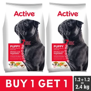 Active Chicken and Vegetables Puppy Dog Dry Food (Buy 1 Get 1)