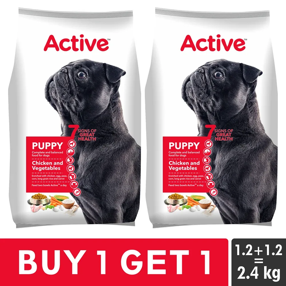 Active Chicken and Vegetables Puppy Dog Dry Food (Buy 1 Get 1)