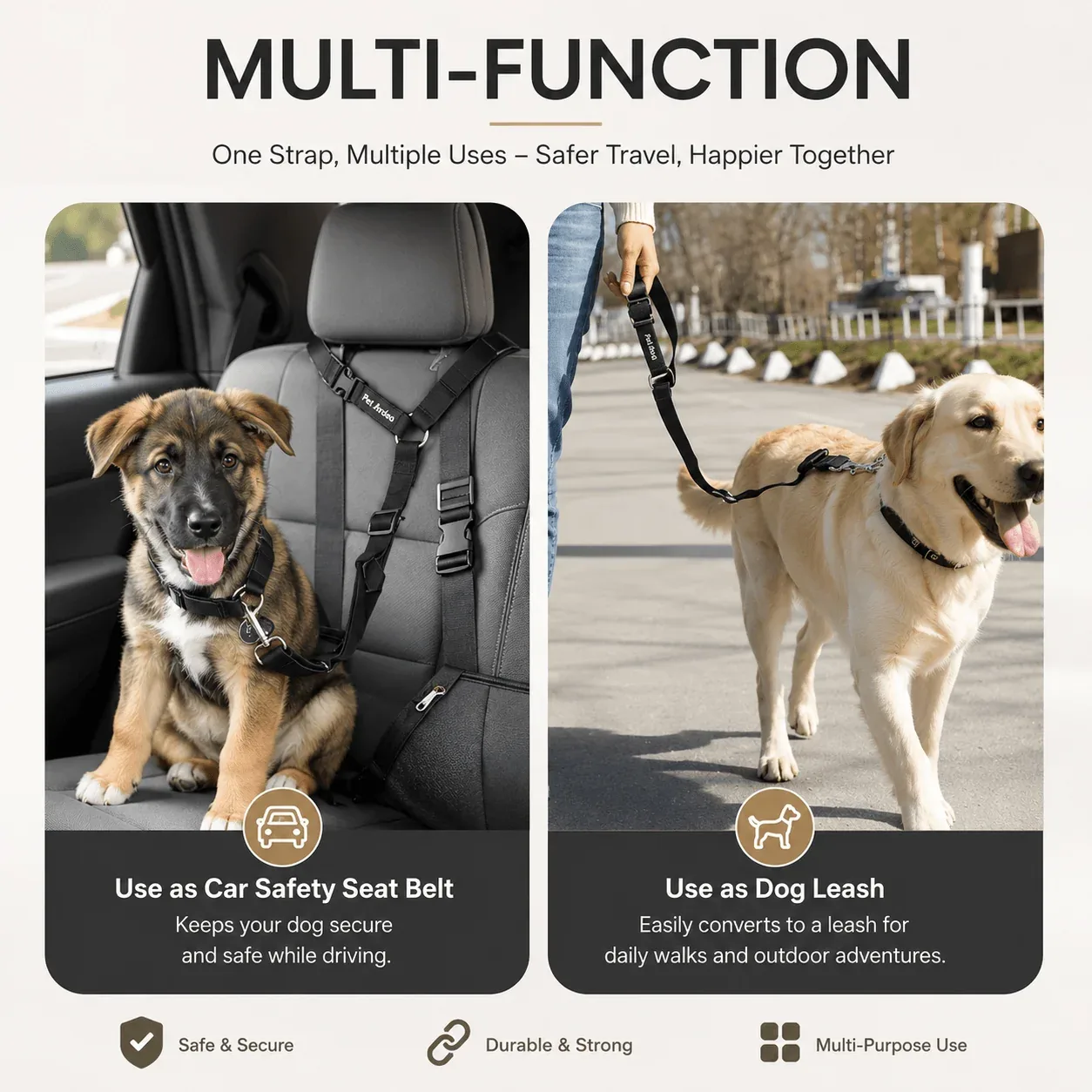Adjustable Dog Car Seat Belt - Image 2