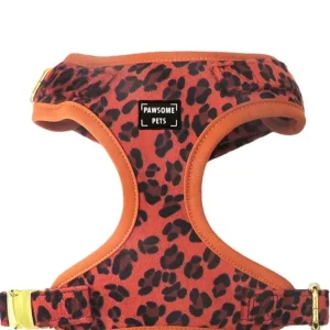 Adjustable Dog Harness, Orange Leopard