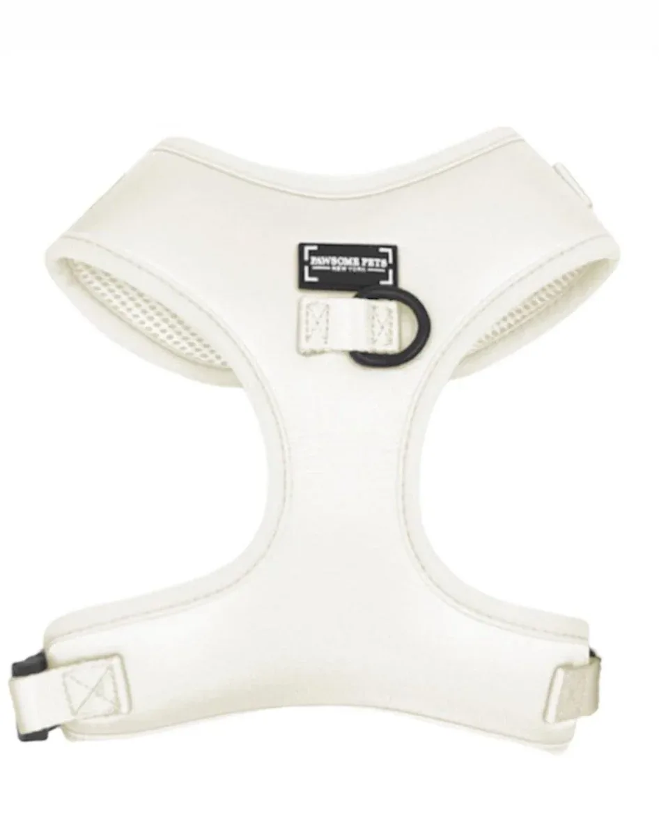 Adjustable Silk Dog Harness, White