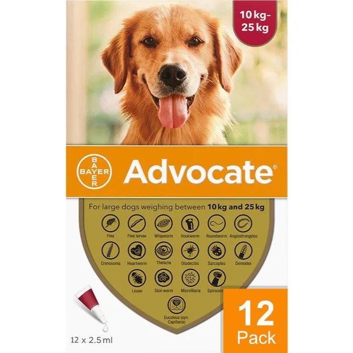 Advantage Multi (Advocate) Dogs 22-55lbs (10-24kg) - 12 Pack