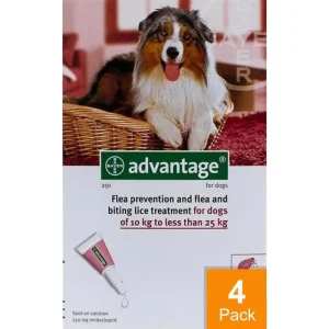 Advantage Red Dogs 22-55lbs (10-25kg) - 4 Pack