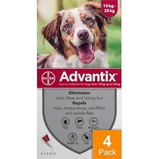 Advantix Dogs 22-55lbs (10-25kg) - 4 Pack