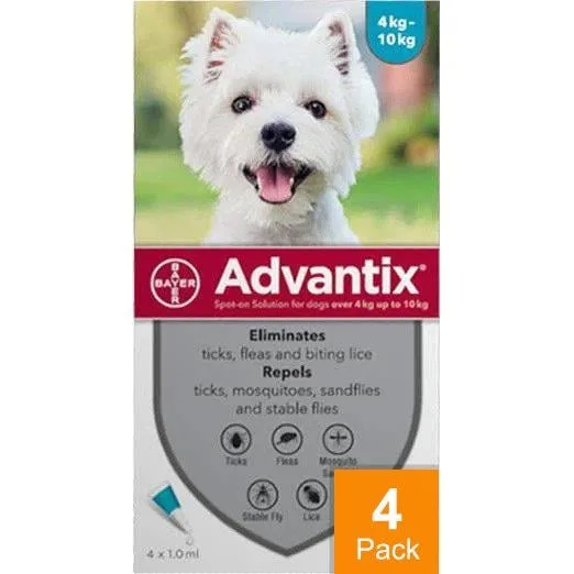 Advantix Dogs 8.8-22lbs (4-10kg) - 4 Pack