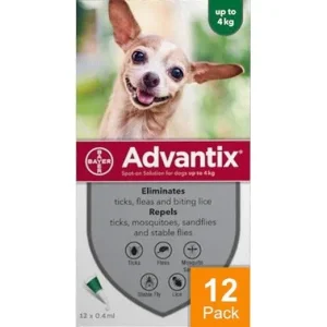 Advantix Dogs Under 4kg 8.8lbs (4kg) - 12 Pack