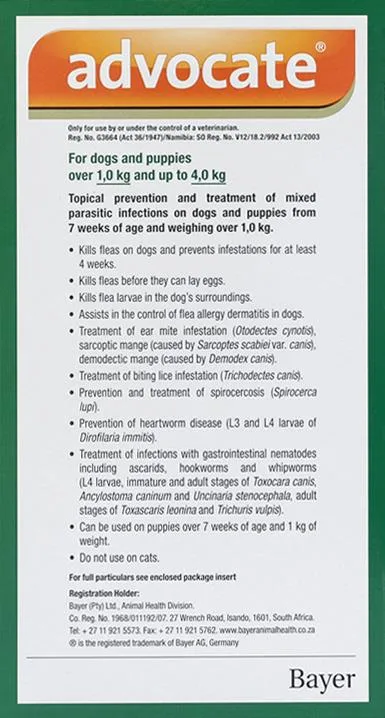 Advocate Dogs Under 4kg 8.8lbs (4kg) - 3 Pack - Image 2